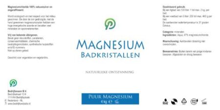 Magnesiumvlokken 4 kg Basis etiket private label magnesium
