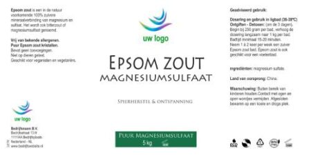 Basis etiket epsom zout 5 kg Private label magnesium